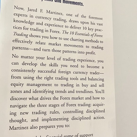 THE 10 ESSENTIALS OF FOREX TRADING/JARED MARTINEZ/HARDCOVER-Preowned - Picture 10 of 11